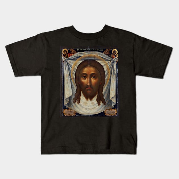 The Veronica Veil Shroud of Turin Jesus Holy Face Kids T-Shirt by hispanicworld